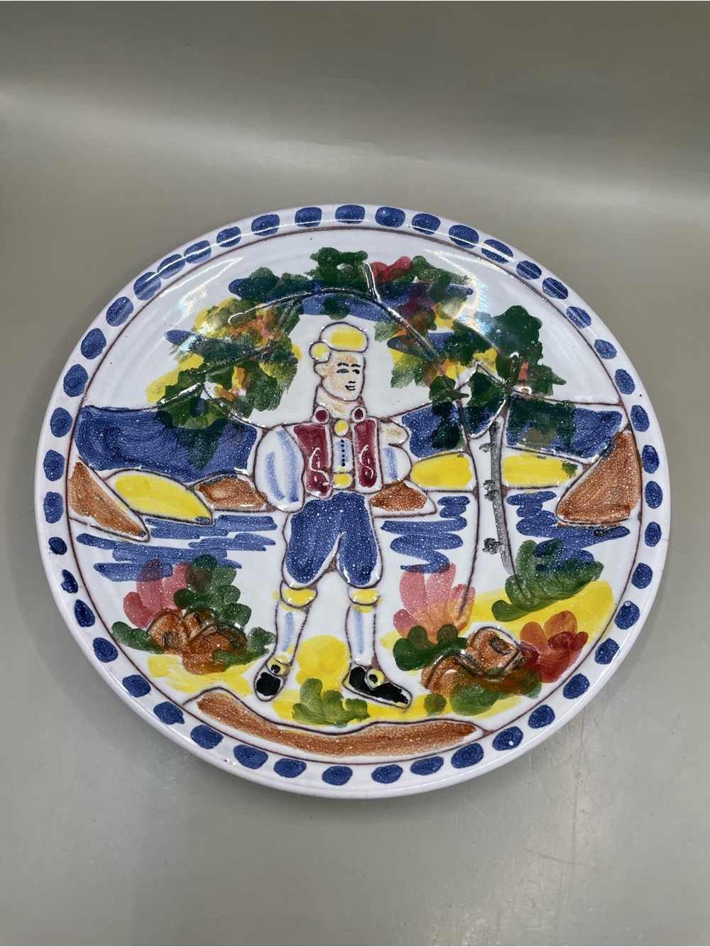 VTG Terra 3 Norway Traditional Bunad Boy Display 7” Plate Folk Art Wall Decor